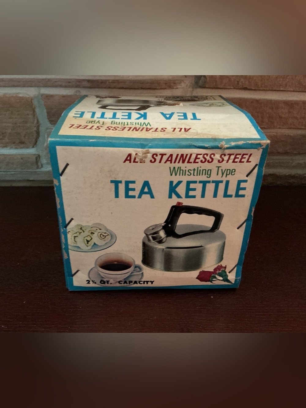 Vintage Stainless Steel Whistling Tea Kettle